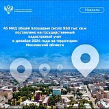 45 МКД общей площадью около 950 тыс кв.м поставлено на государственный кадастровый учет  в декабре 2024 года на территории Московской области